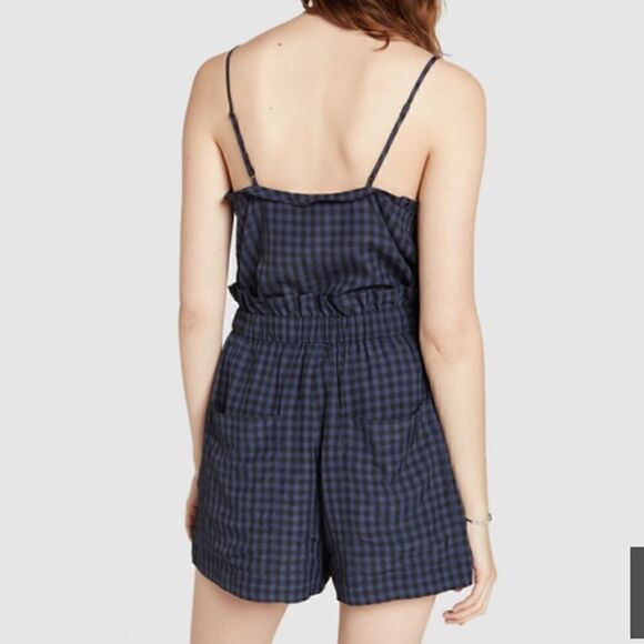 Tibi Viscose Gingham Paperbag Ruffle Cami - Picture 3 of 9